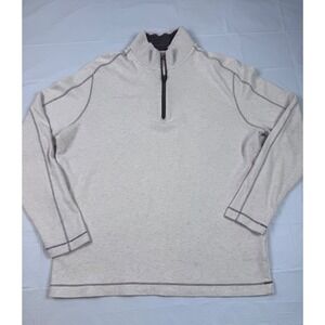 Robert Graham Mens XL Classic Fit 1/4 Zip Pullover Oatmeal Cotton Modal Sweater